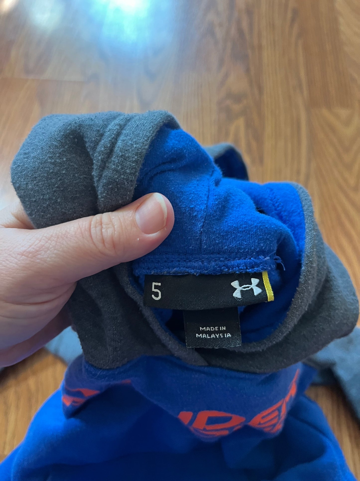 Under Armour boys size 5 hoodie (normal washer wear)