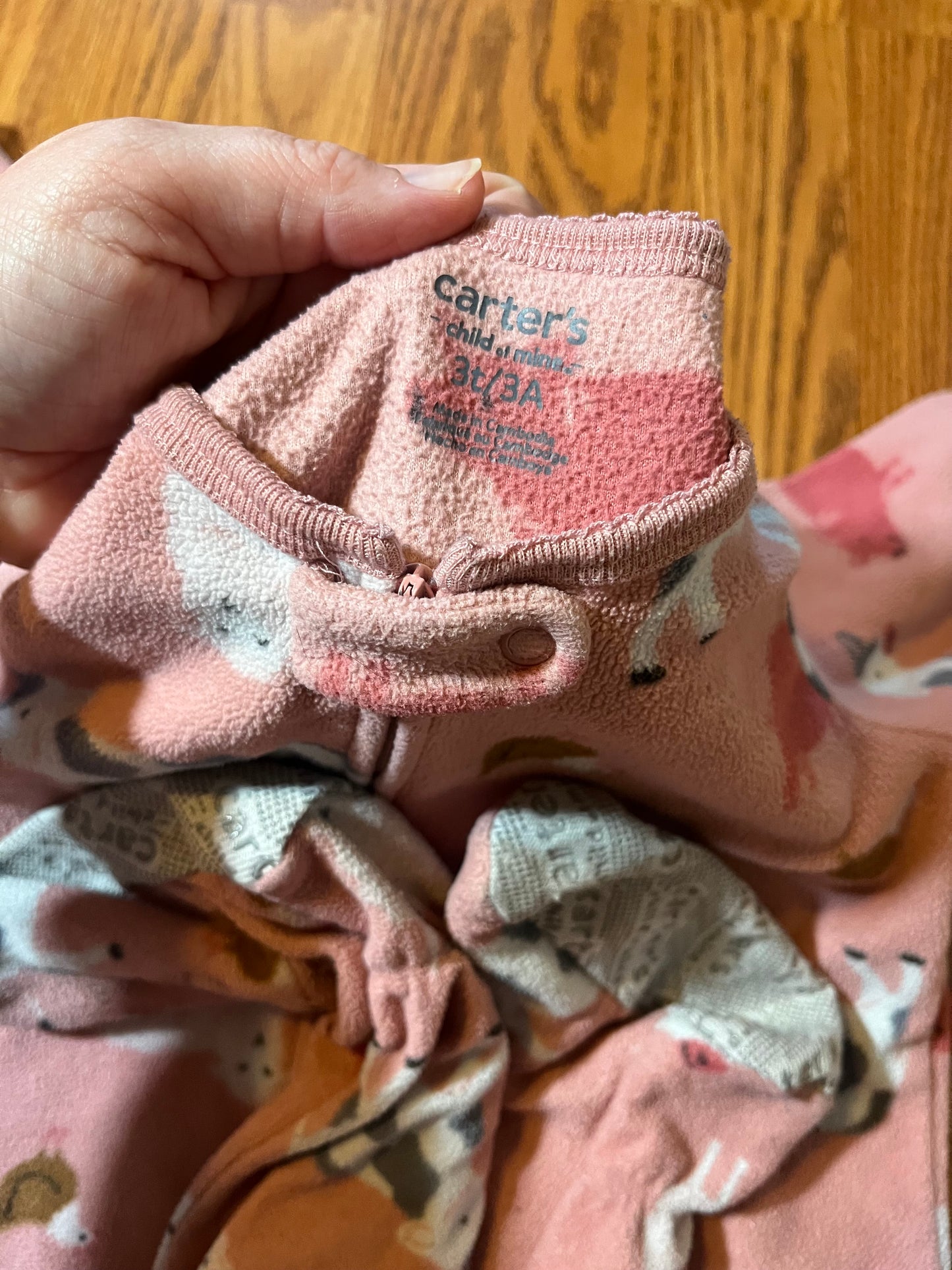 3t Carters fleece girls farm print sleeper