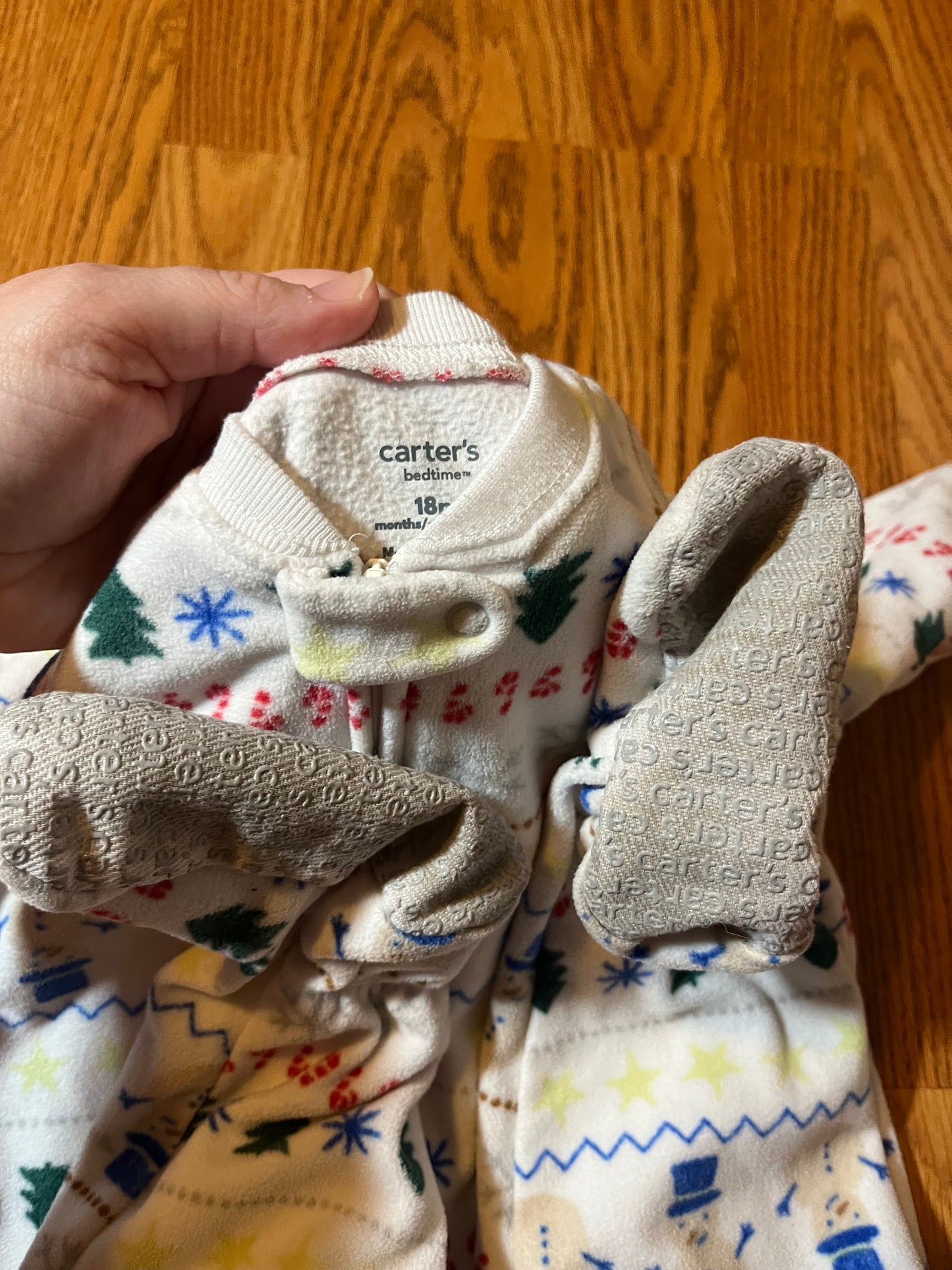 18 months Carters fleece sleeper winter print