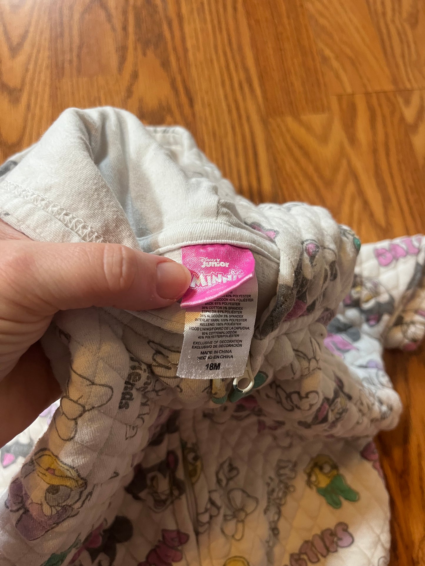 18 months Minnie Mouse full zip jacket (has VERY faint spots hardly noticeable / washer wear)
