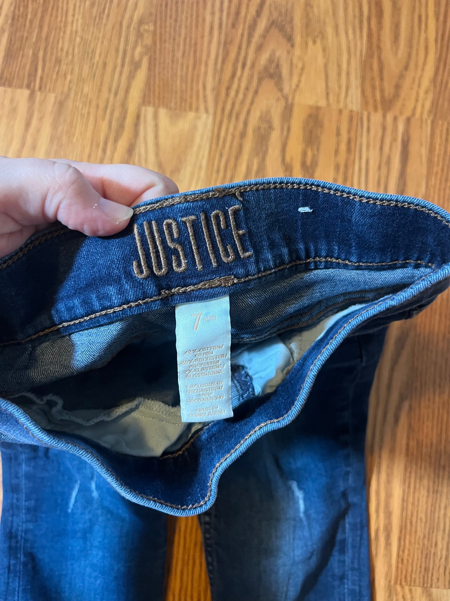 Justice size 7 slim (very slim) capri jeans