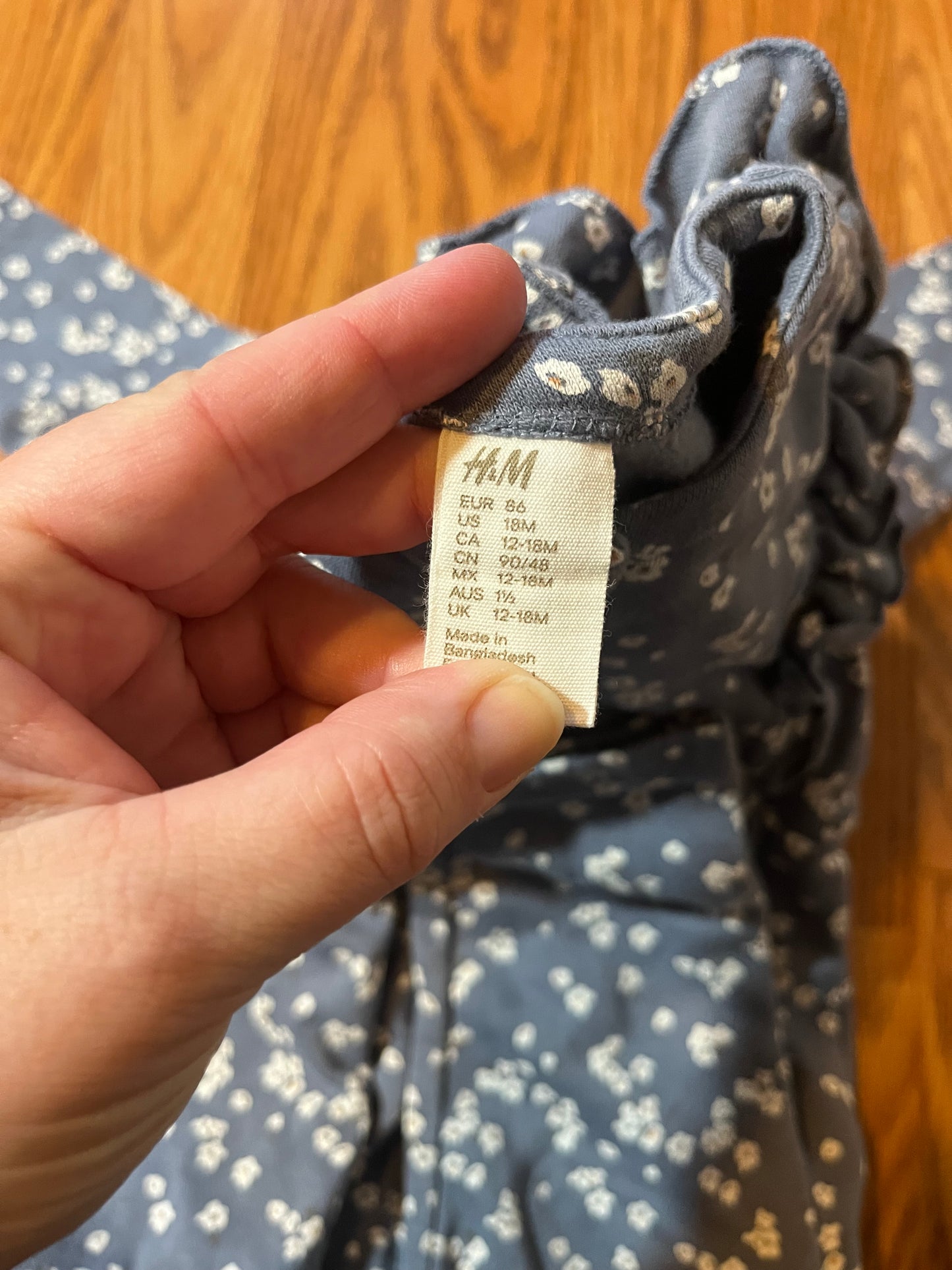 H&M girls floral romper size 18 months