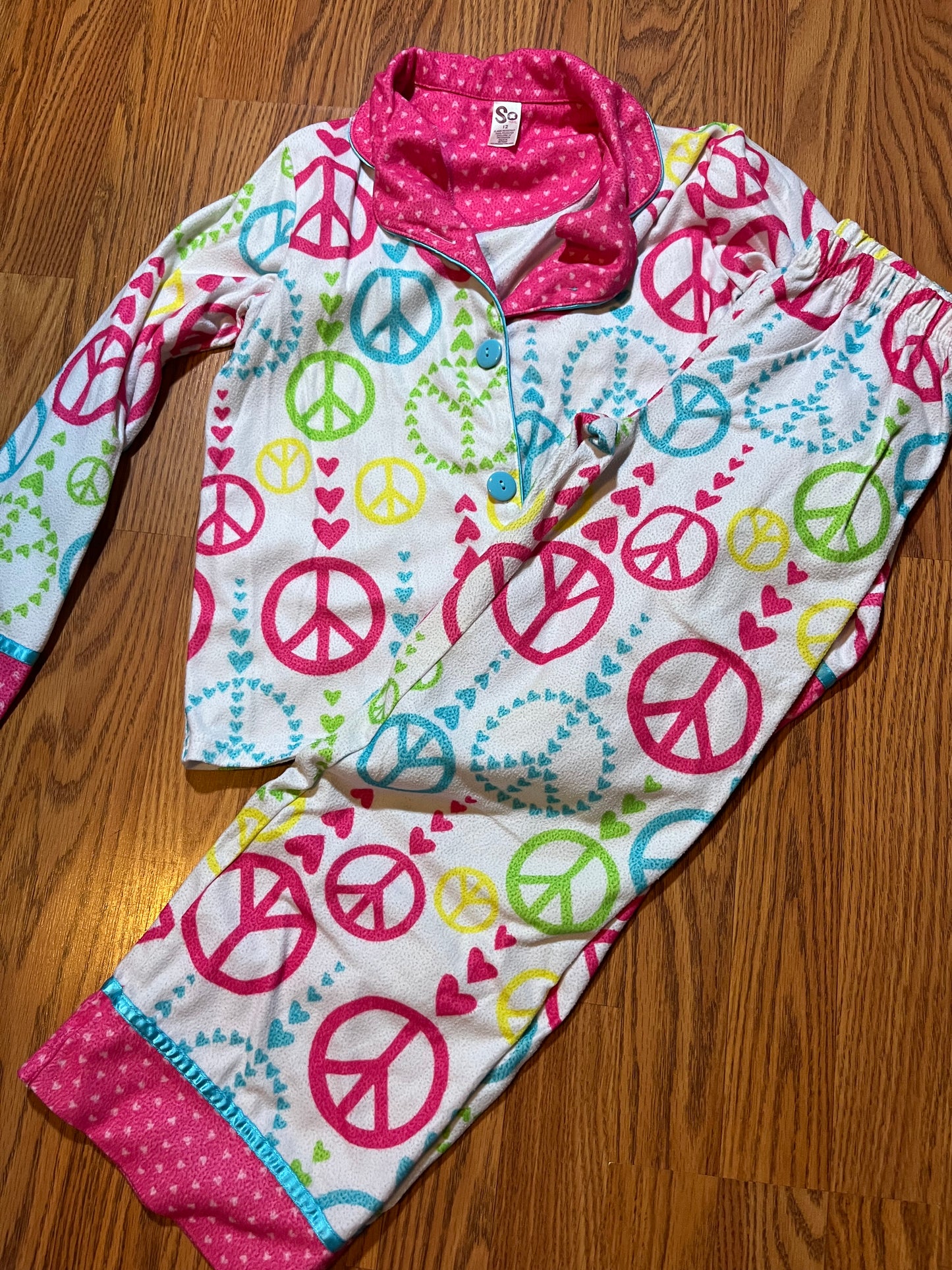 SO girls size 12 pj set