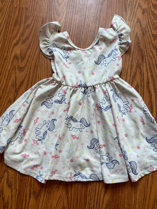 12/24 months dotdotsmile dress (unicorn print)