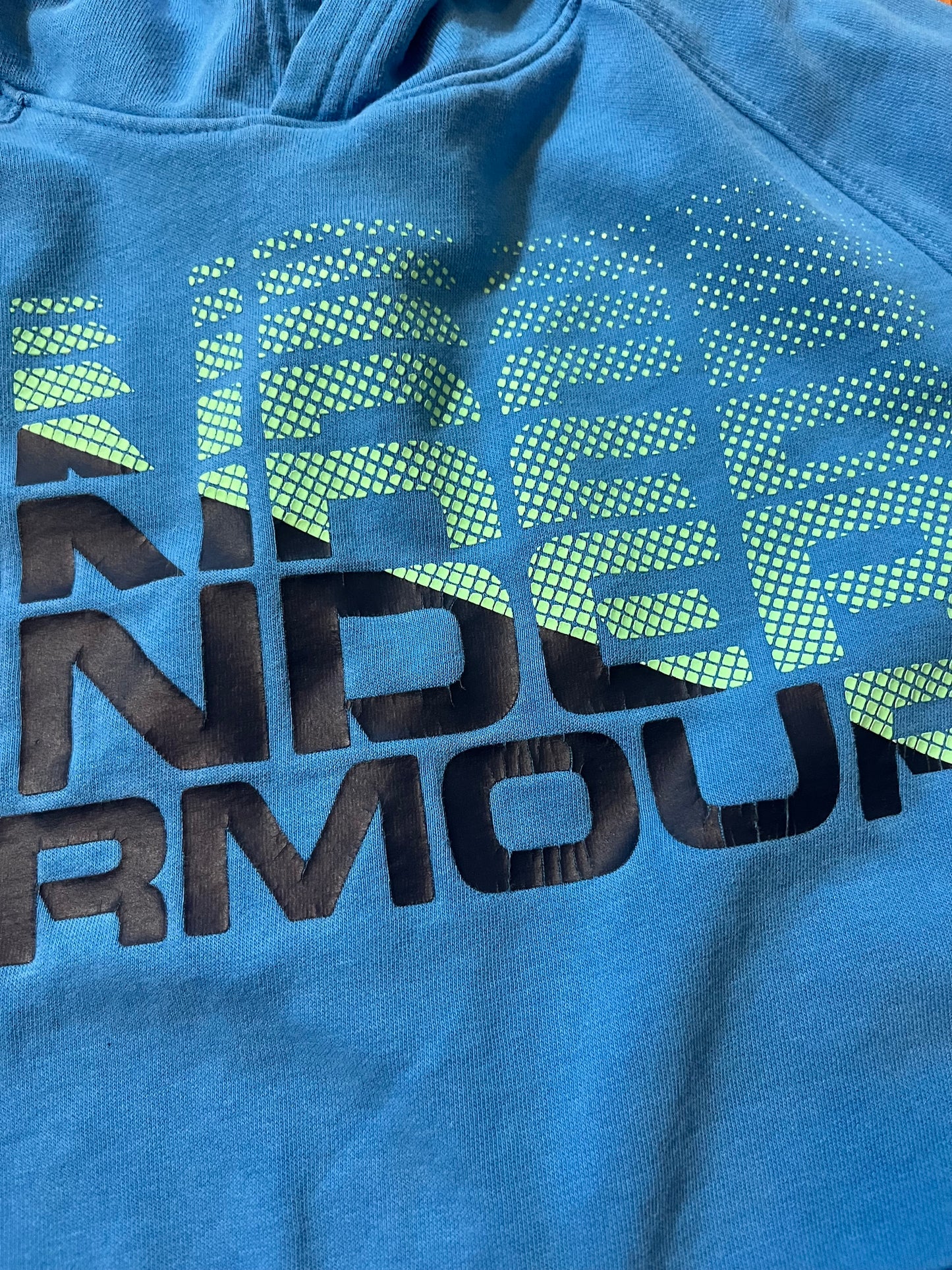 Under Armour Boys hoodie size YLG (cracking on emblem on front shown an extra photo)