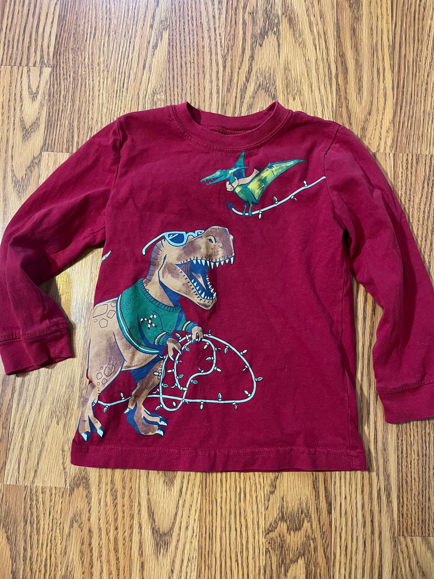 3t Carters Christmas Dino long sleeve top