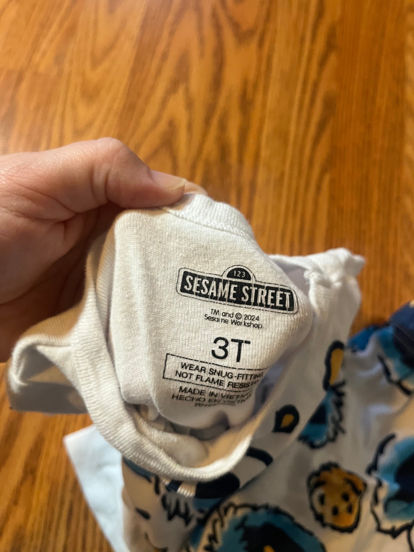 3t Cookie Monster Sesame Street pj set (snug fit / may run small)