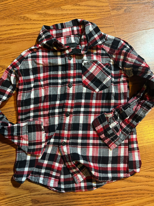 Hurley plaid long sleeve top size 4