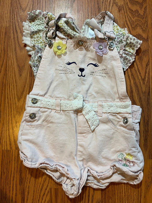 Little lass overall set says size 6 fits WAY smaller like a 4 probably