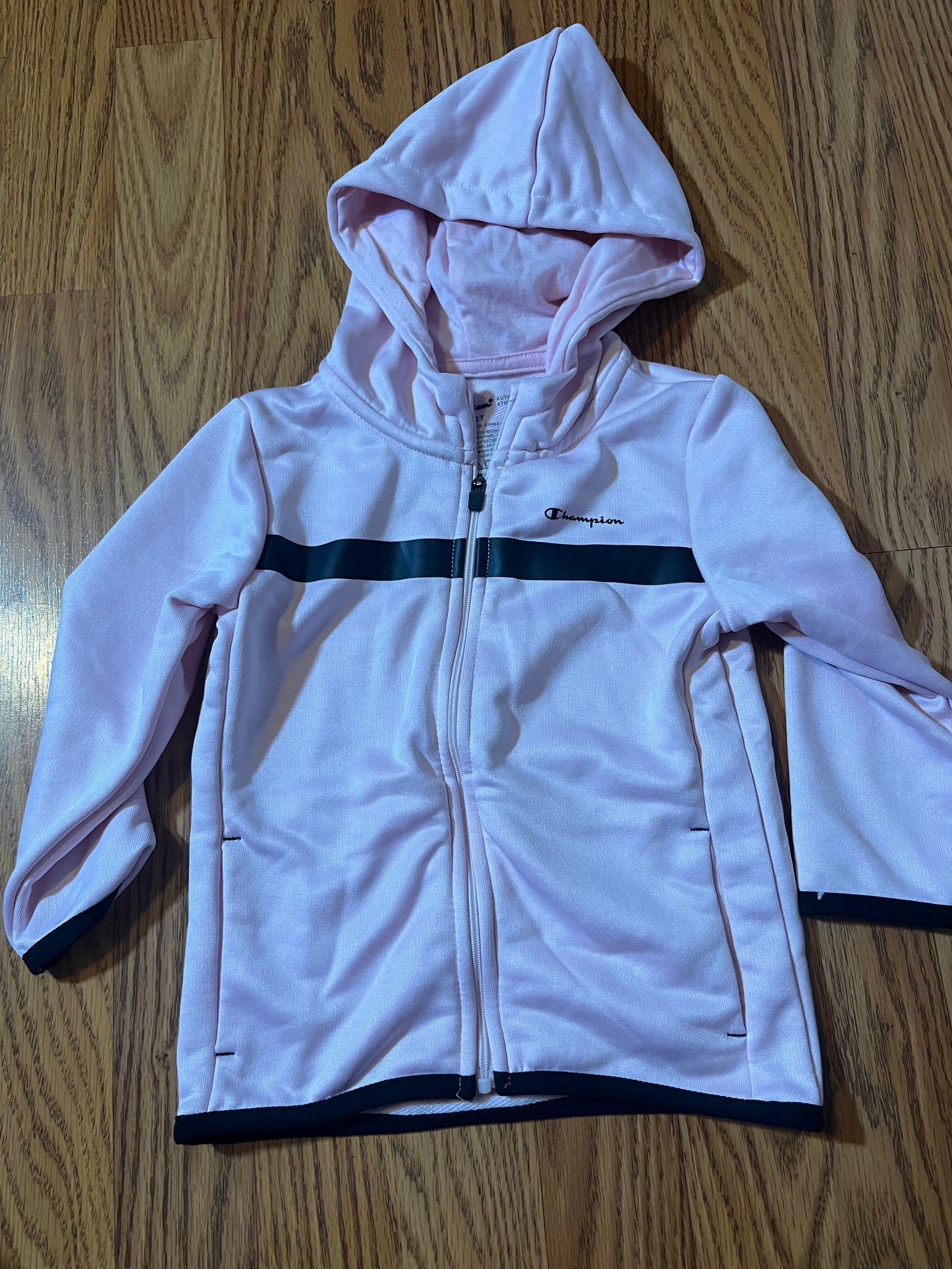 2t champion pink/black full zip jacket