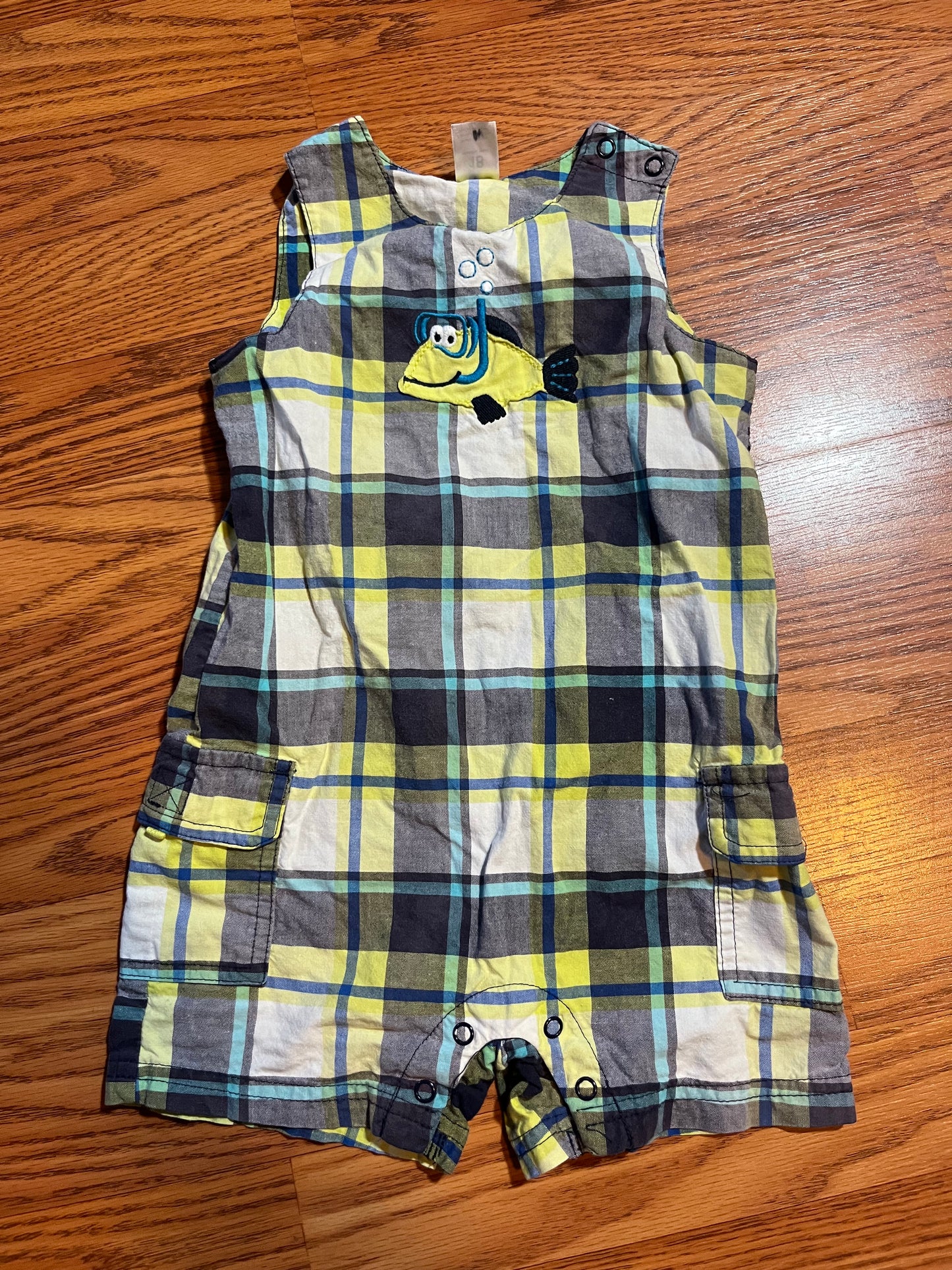 18 months carters baby boys romper plaid