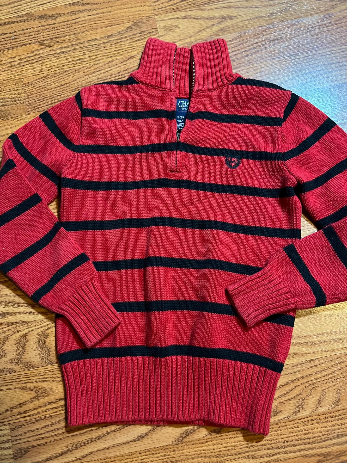 Chaps boys size 8 sweater 1/4 zip