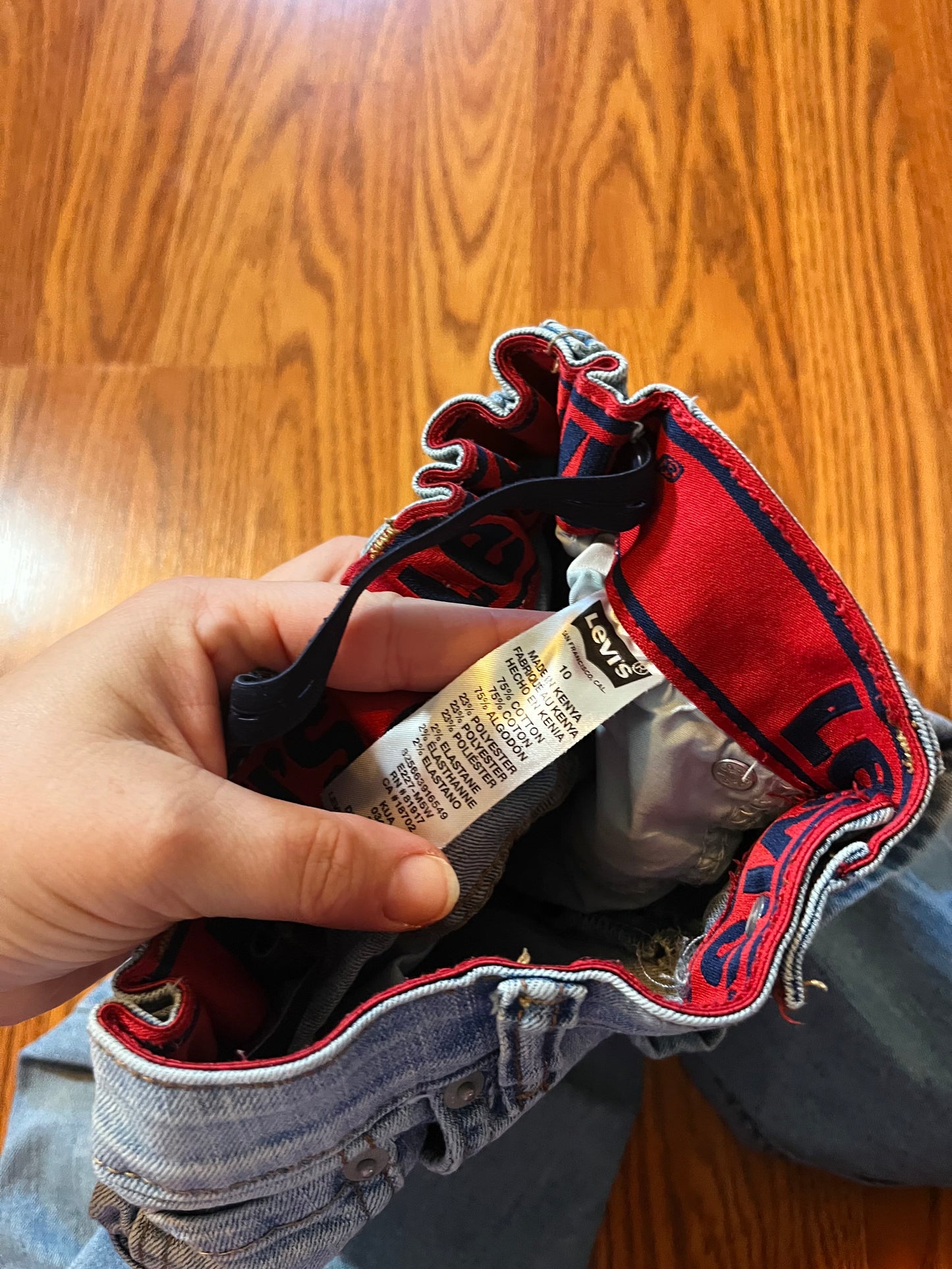 Levi size 10 Jeans (adjustable waist)