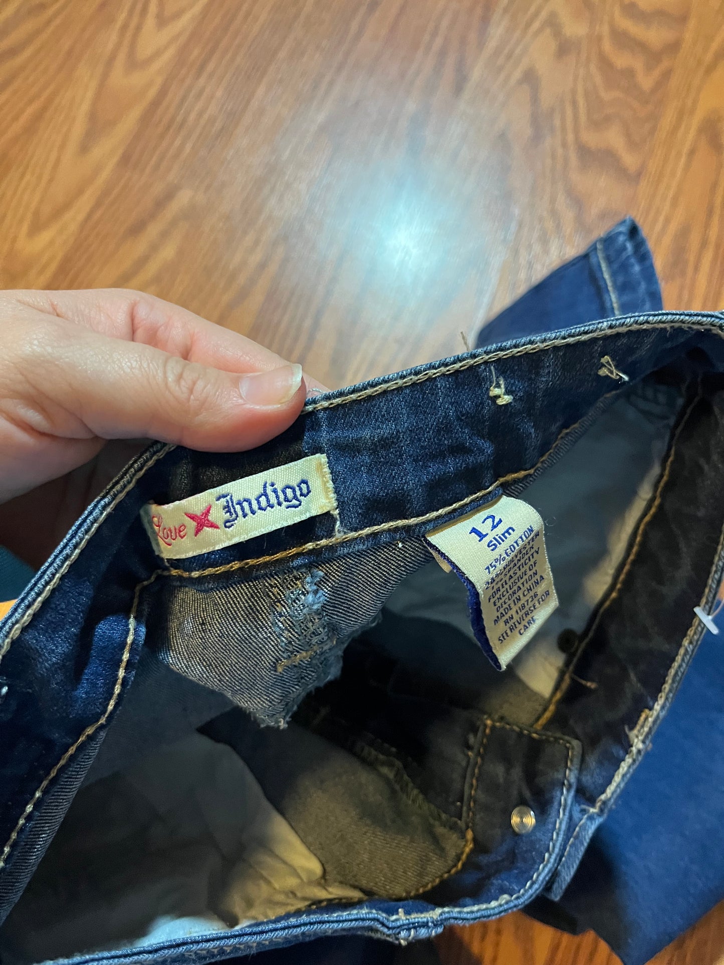 Indigo jeans size 12 slim