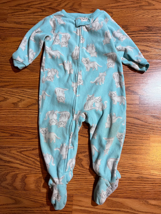 12 months carters fleece sleeper (kitty print)