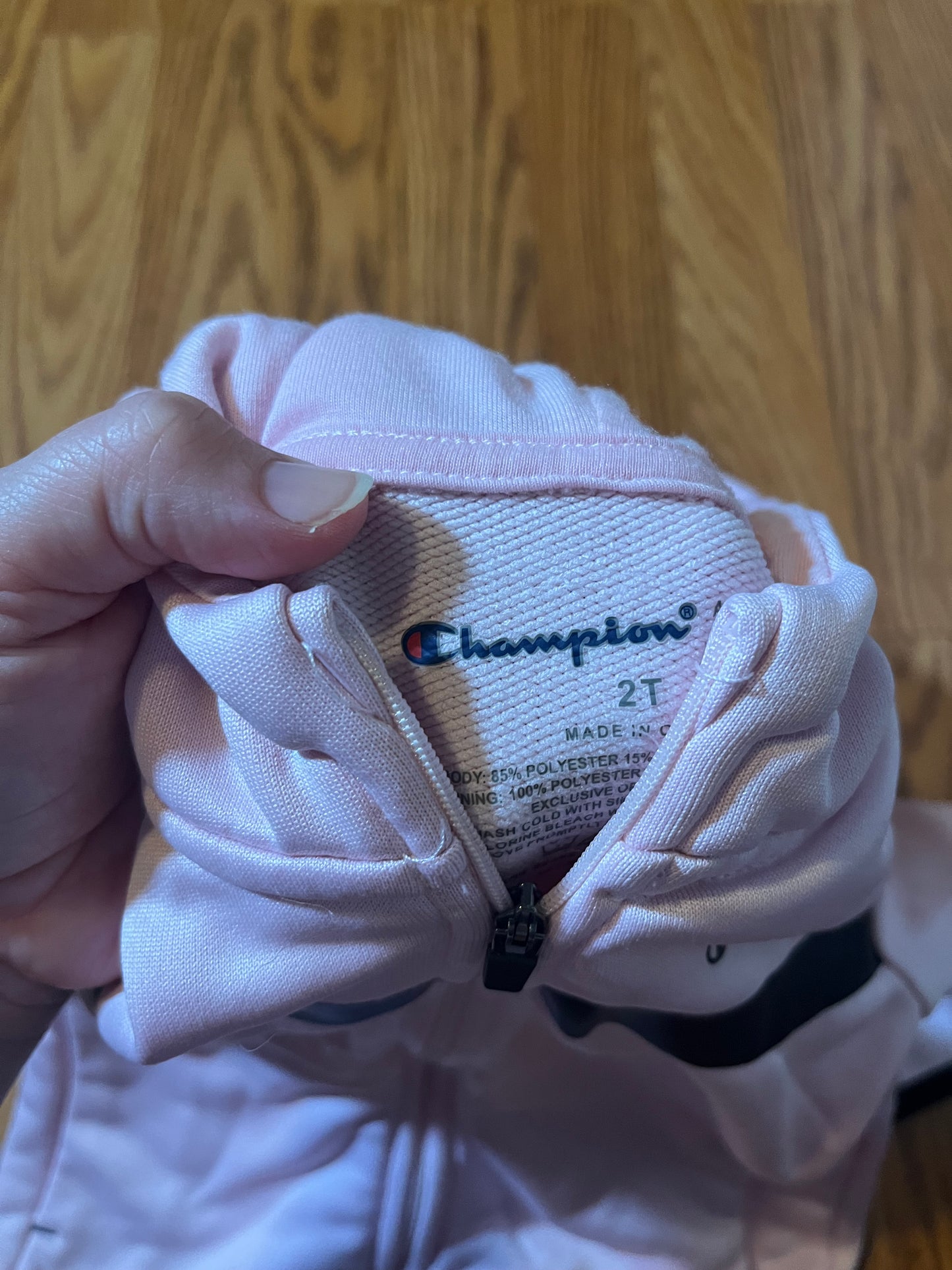 2t champion pink/black full zip jacket