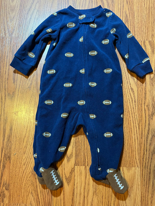 6 months fleece carters sleeper (football print)