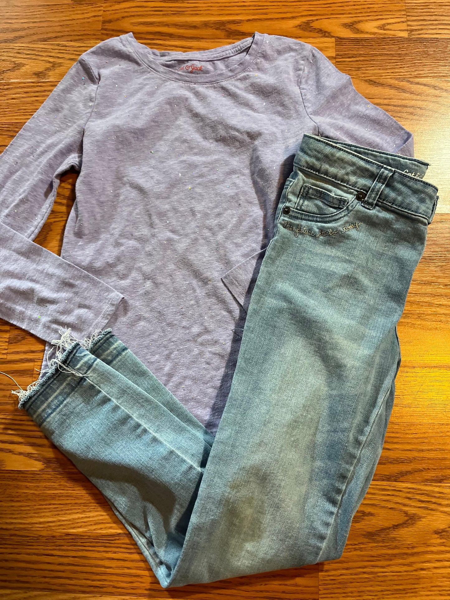 Cat & Jack size 12 jeans (adjustable waist) 10/12 cat & jack top