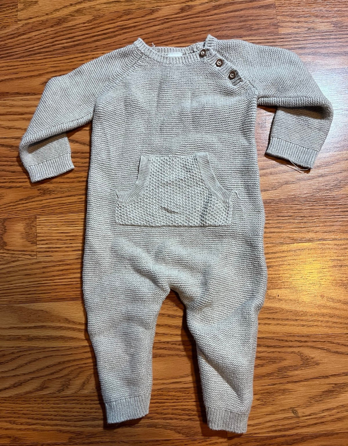 9 months carters tan sweater romper (unisex)