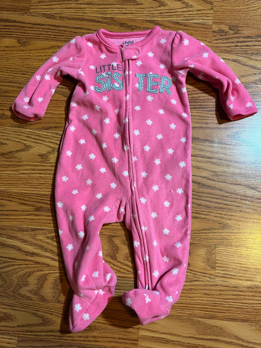 3/6 months carters fleece sleeper (little sister)