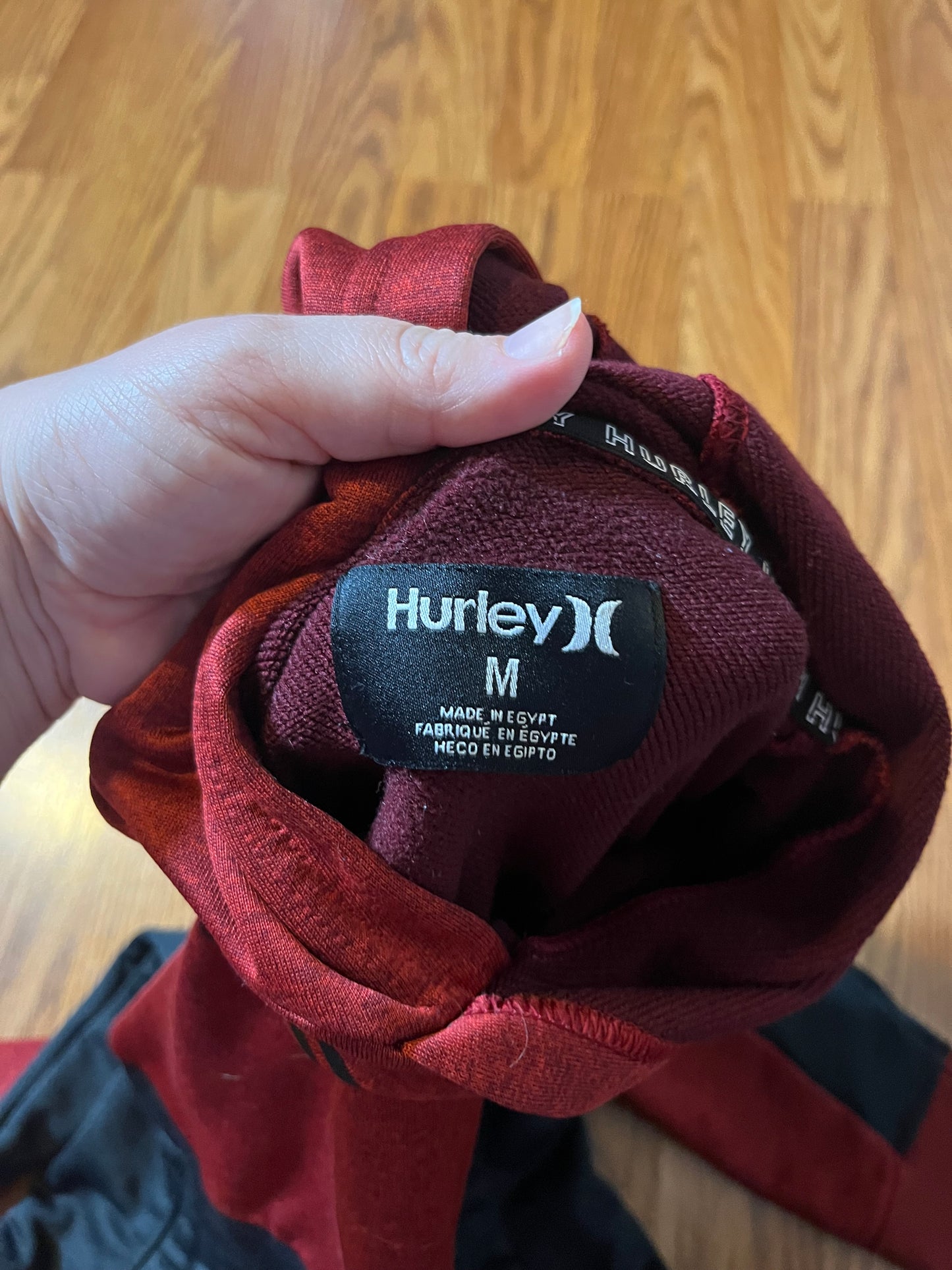 Hurley Boys size Medium (online in chart says 10/12 but I would think it would fit a size 8 oversized?)