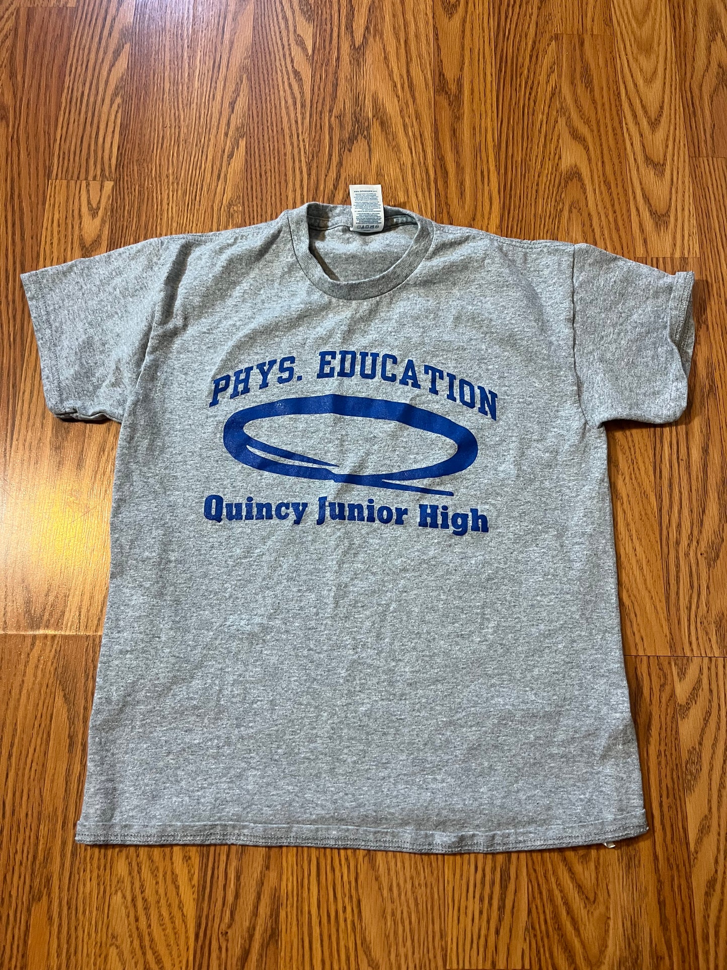 Quincy Jr High Gym PE tshirt youth Large (required for class)