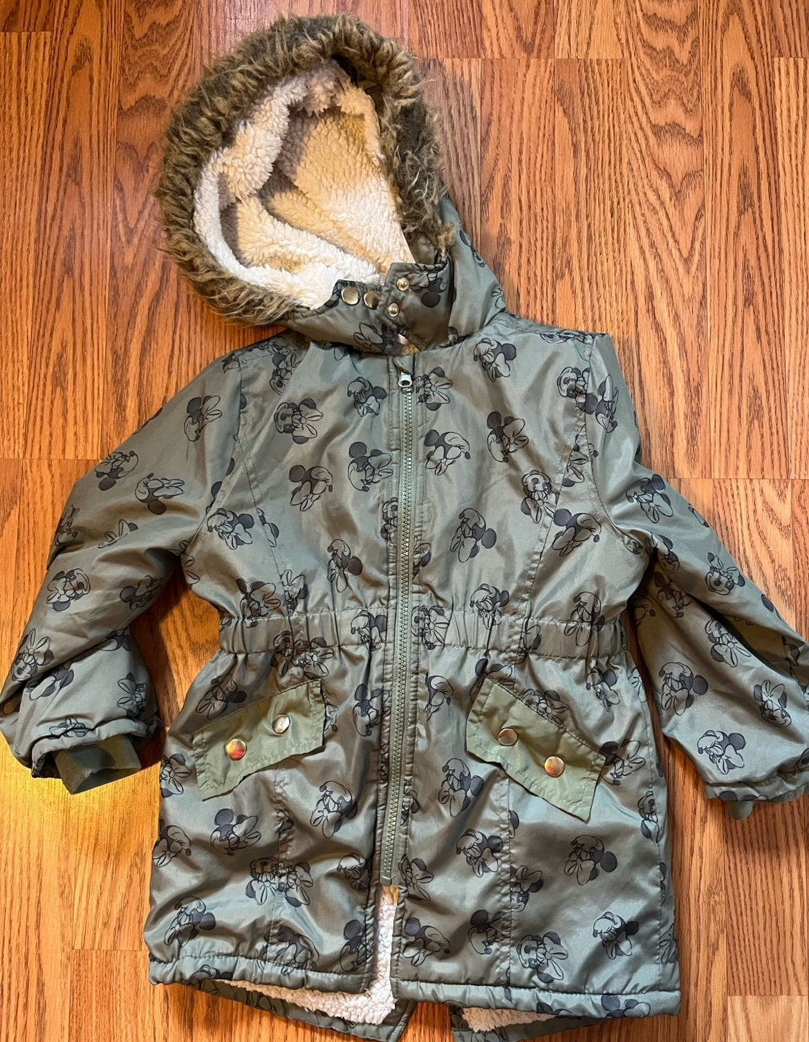 4t Disney Minnie Mouse Winter Coat Army Green