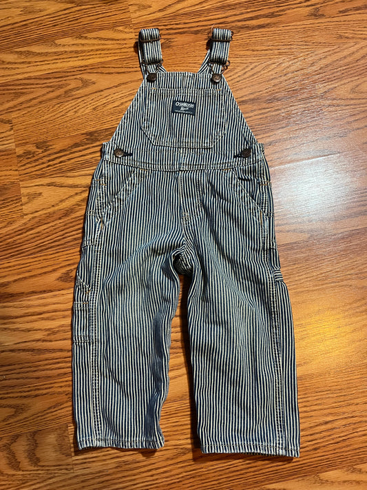 Boys 18 months blue/white strip Oshkosh overalls