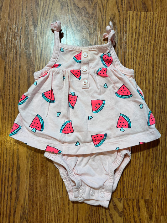 3 months carters romper dress (watermelon print)