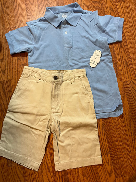 Wonder nation boys set size 8 polo / shorts (new with tags)