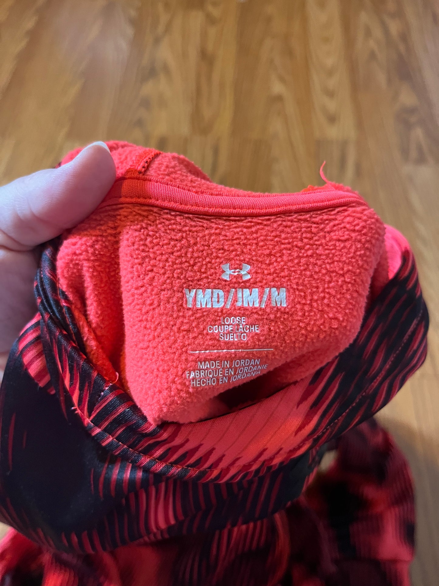 Under Armour hoodie size YMD (online chart says 10/12 but would fit size 8 with room!)