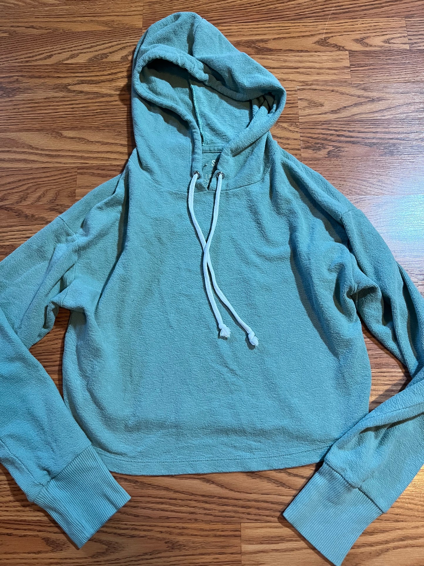 SO jr size Small hoodie crop (wore with high waisted leggings)