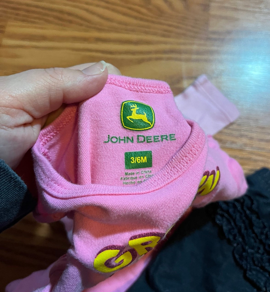 3/6 months John Deere girls top / jumping bean pants