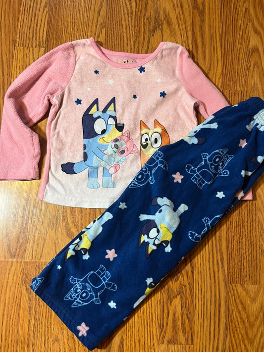 4t Bluey Fleece girls pj set