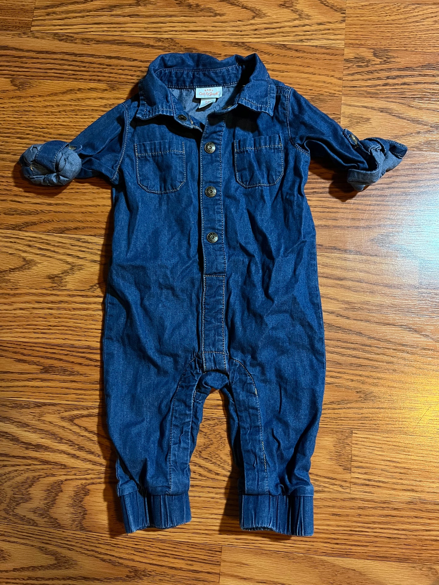 3/6 months cat & Jack Jean romper (unisex)