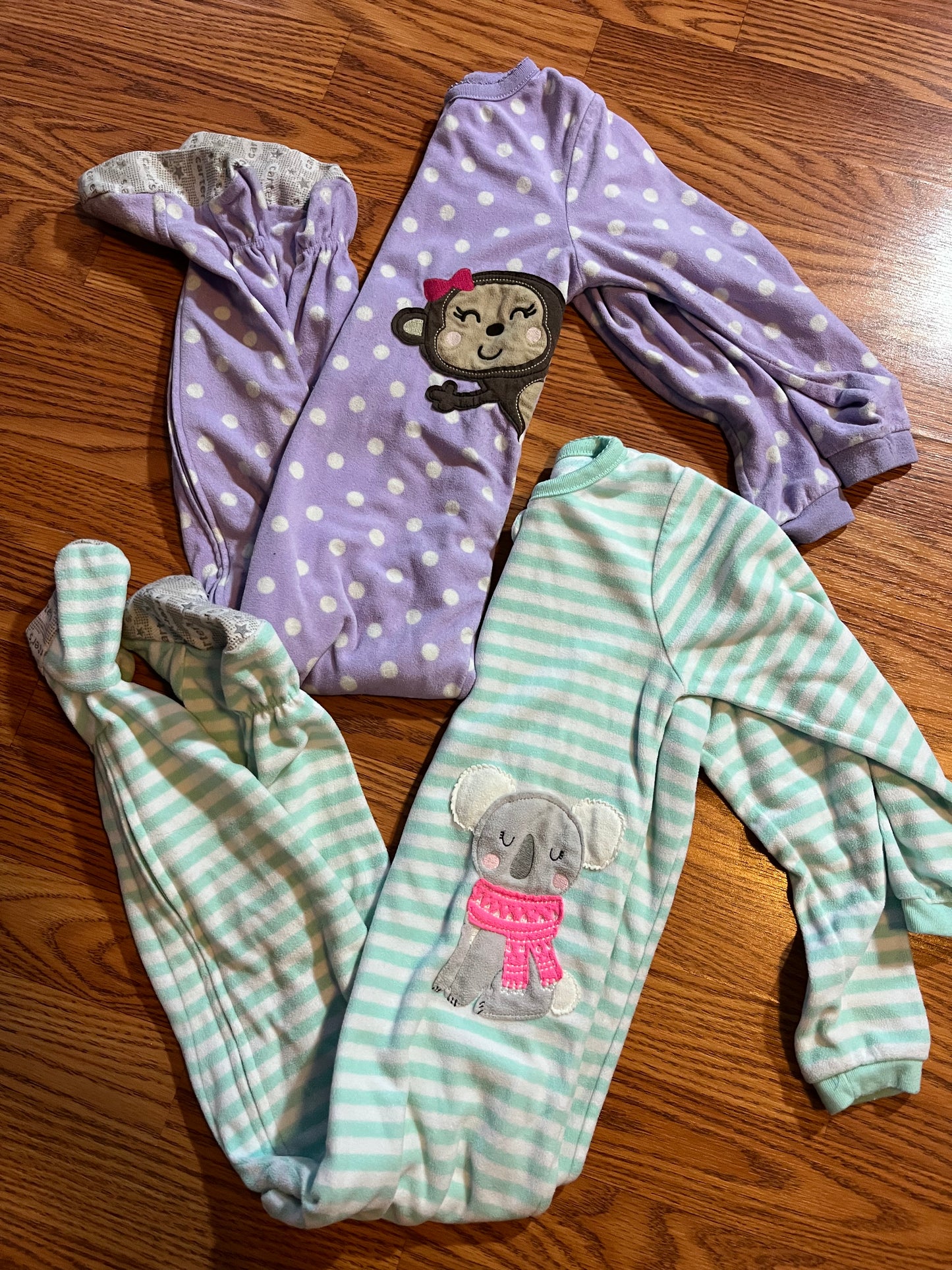 4t Carters Girls fleece sleepers