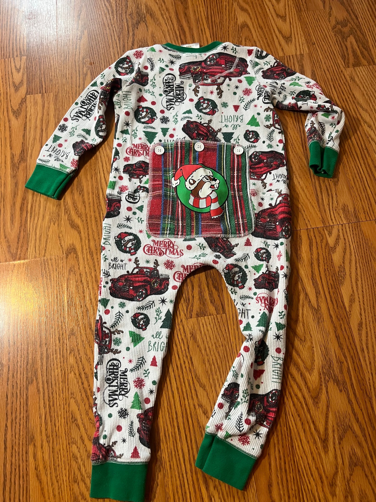 4t Buc-ees sleeper romper holiday print