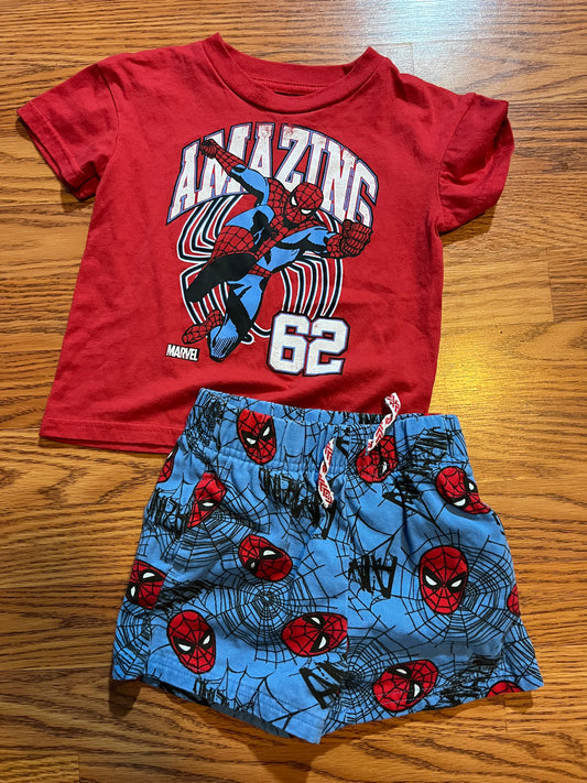 2t Marvel Spiderman outfit set