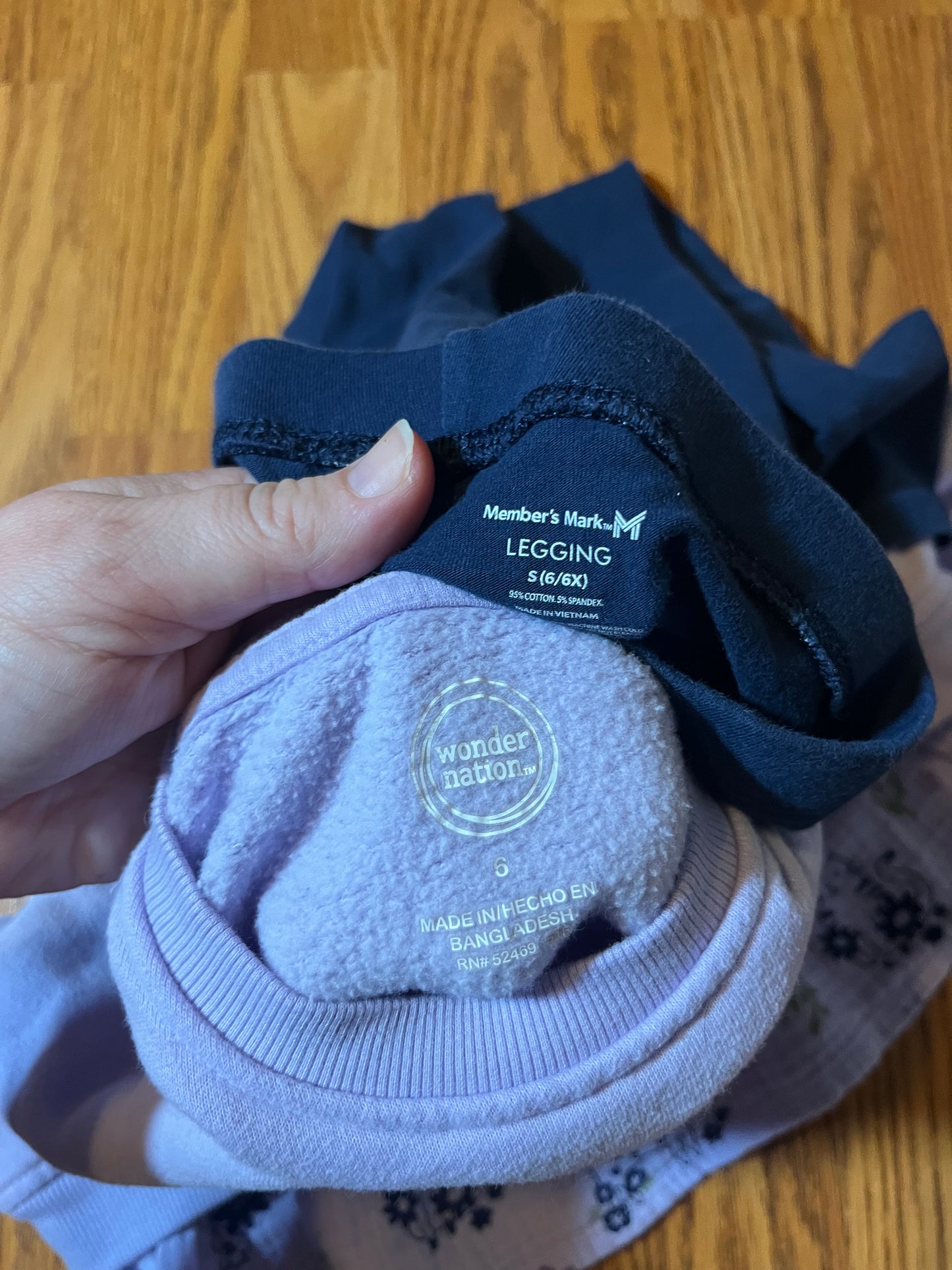 Wonder Nation size 6 top & 6x members mark leggings