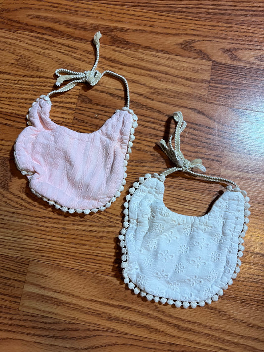 Frilly baby girl bibs