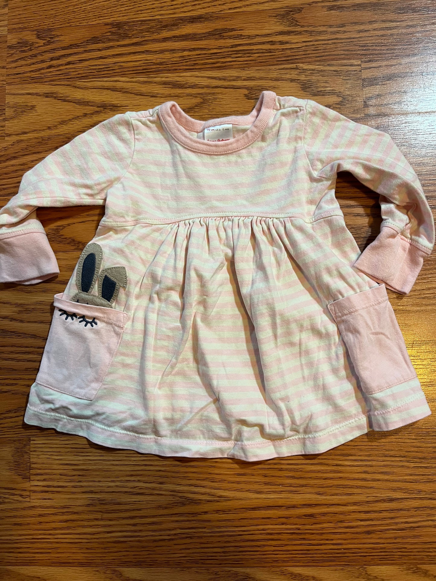 6-12 months Hanna Andersson dress (peekaboo bunny pocket)