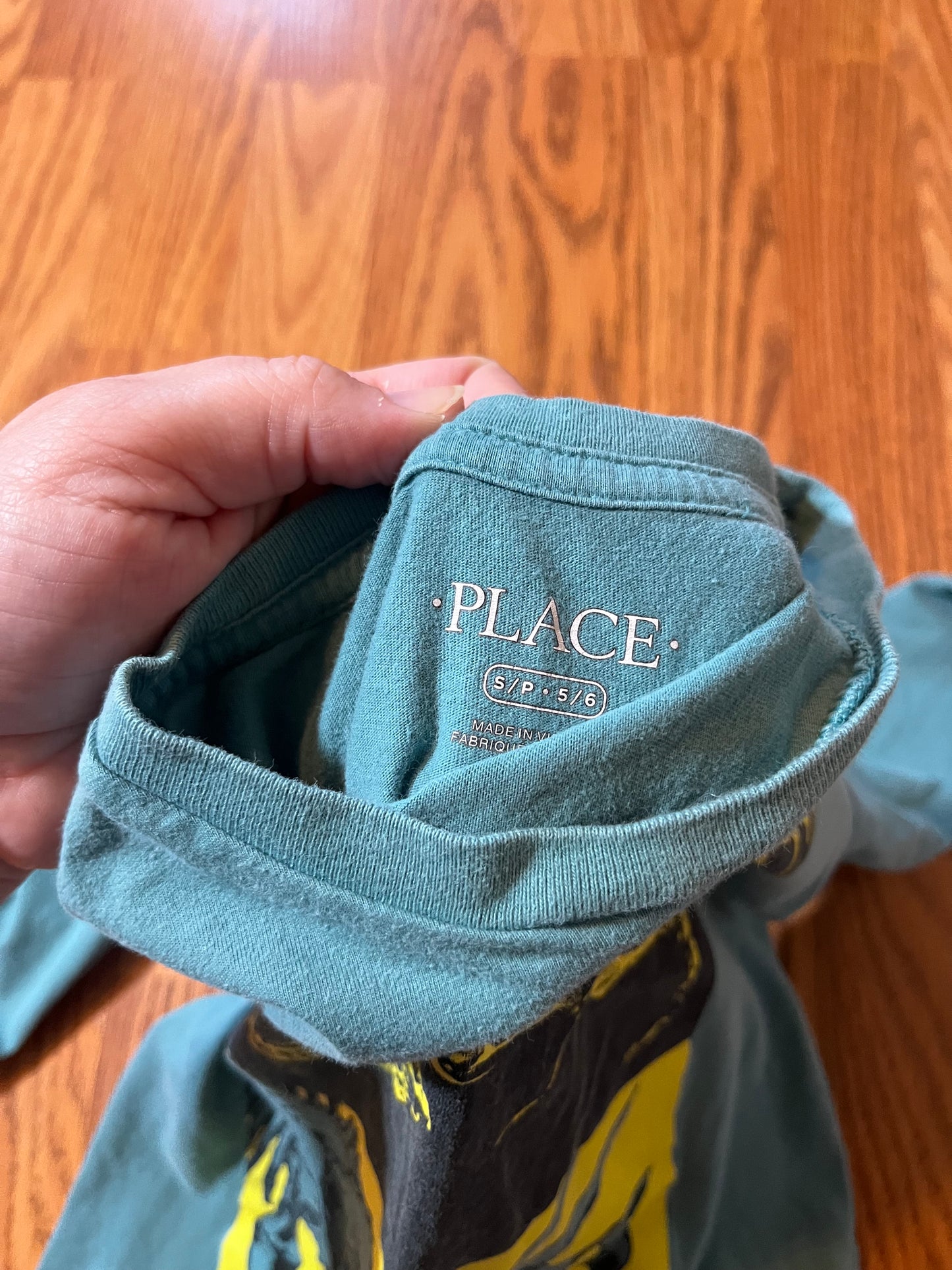 5/6 Childrens place Dino long sleeve top (small paint spot as shown!)