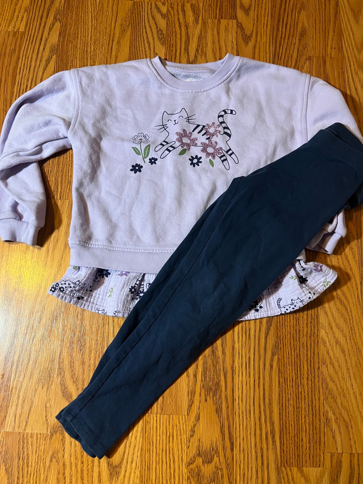 Wonder Nation size 6 top & 6x members mark leggings