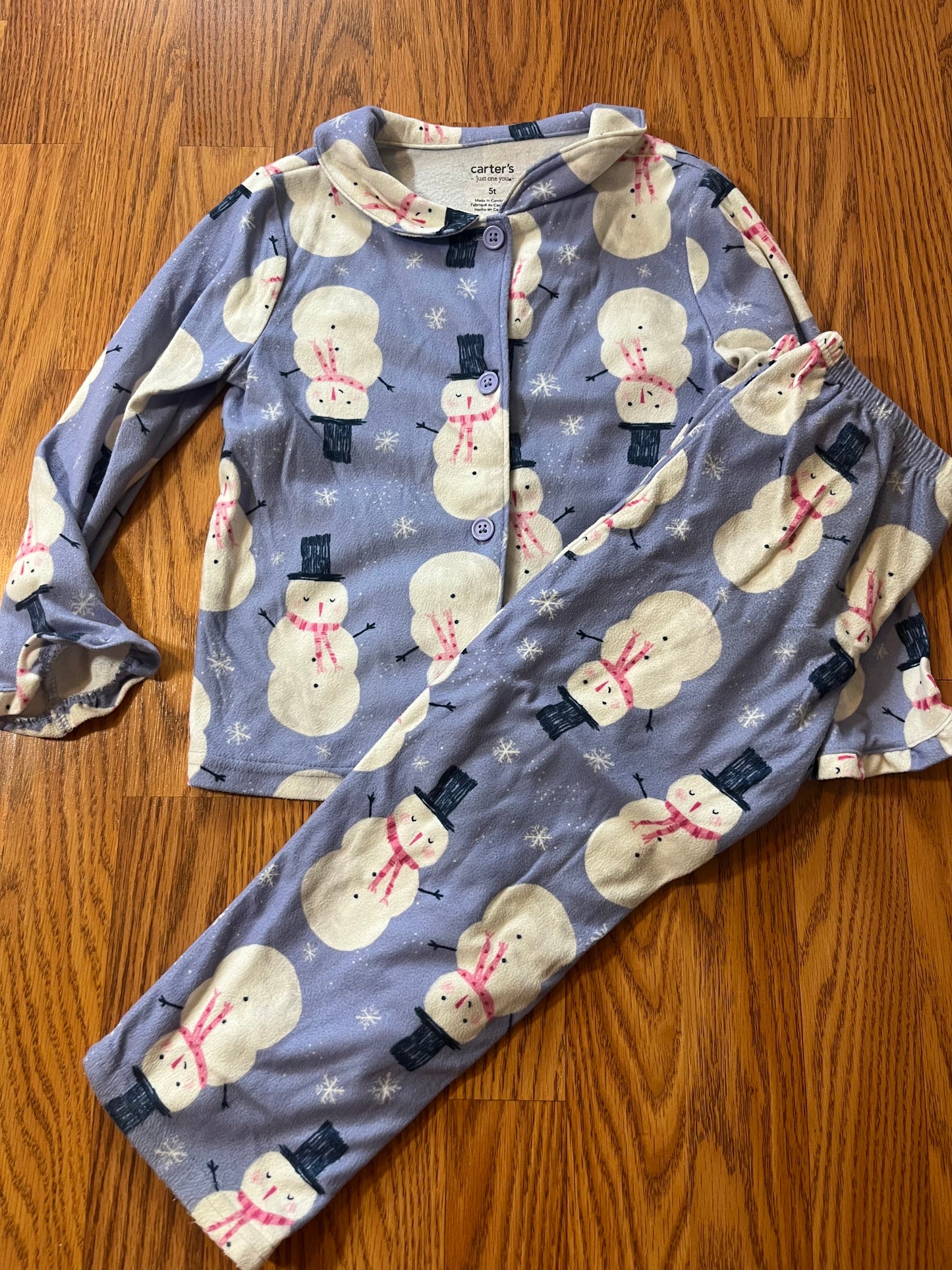 5t Carters Snowman winter pj set