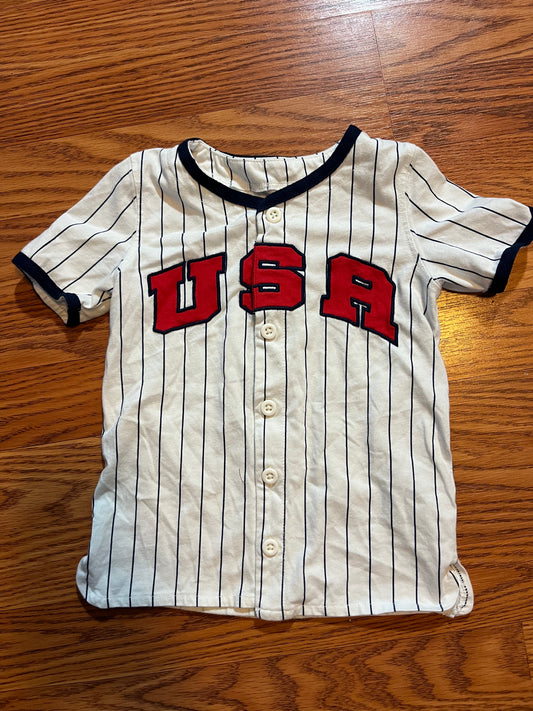 2t boys carters baseball USA button up top