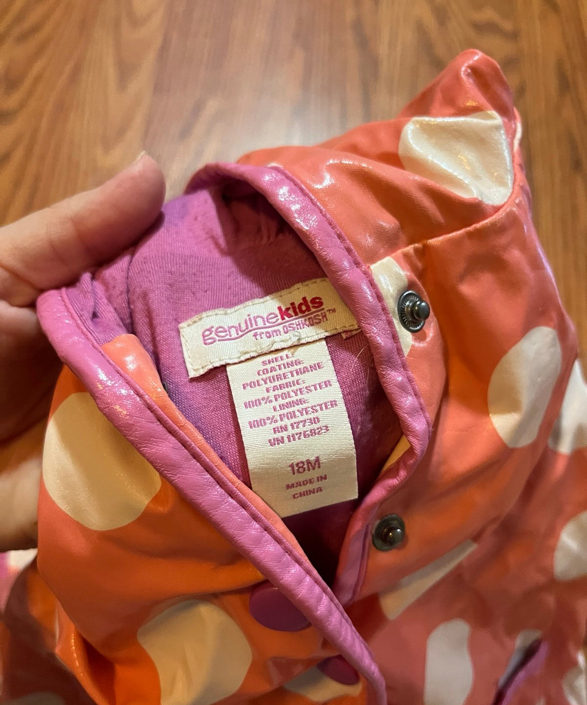 18 months girls Oshkosh rain coat