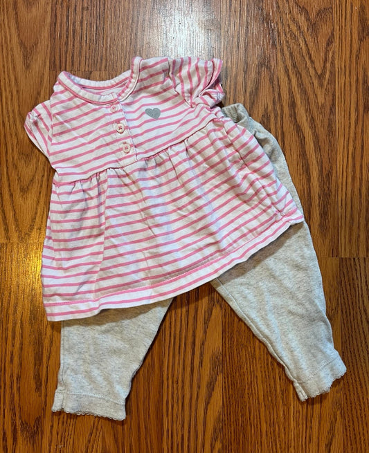 6 months carters outfit 2pc girls